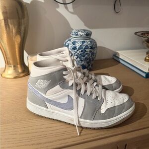 Nike Gray and White High-Top Sneakers